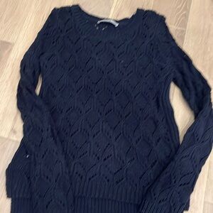 Ann Taylor LOFT blue eyelet sweater